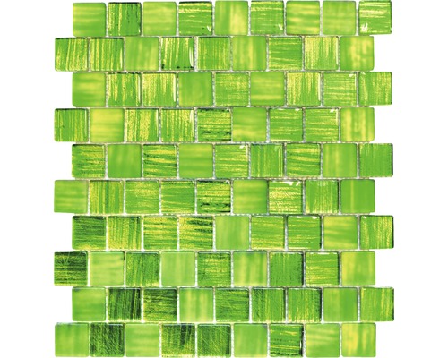 Mosaïque de verre XCM CF83 VERRE VERT, 28.6x31.8 cm Mosaïque en verre verte
