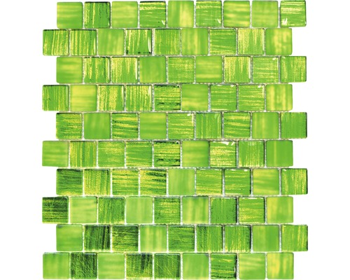 Mosaïque de verre XCM CF83 VERRE VERT, 28.6x31.8 cm