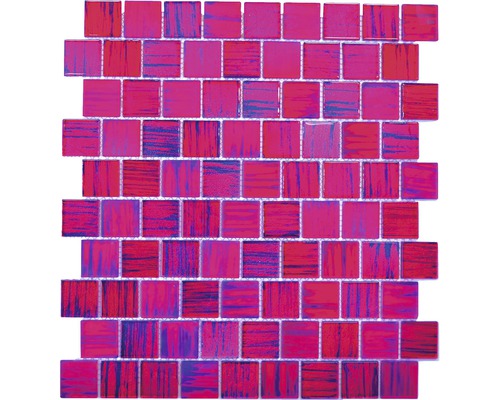 Mosaïque de verre XCM CF87 VERRE ROSE, 28.6x31.8 cm Mosaïque en verre
