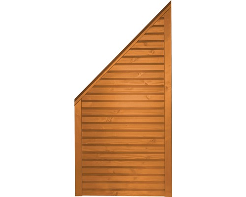 Élément de finition Konsta Diamond à gauche 90 x 180/90 cm aspect cerisier Panneau de clôture en bois avec partie supérieure oblique
