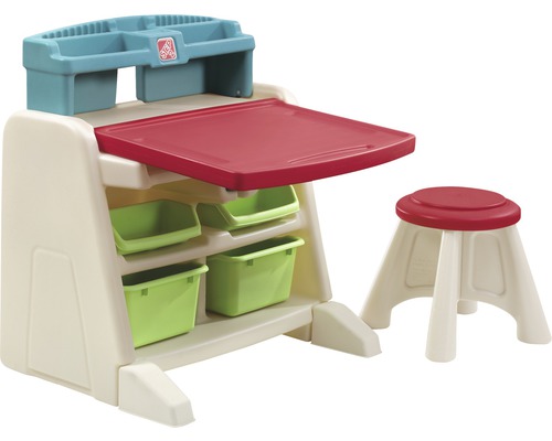 Bureau pour enfants avec chaise et compartiments de rangement