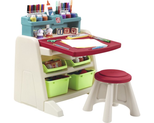 Bureau pour enfants avec chaise et accessoires pour activités créatives