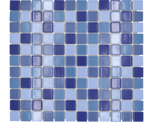 Mosaïque en céramique JT 250 30,5x32,5 cm mixte bleue Mosaïque avec éléments carrés