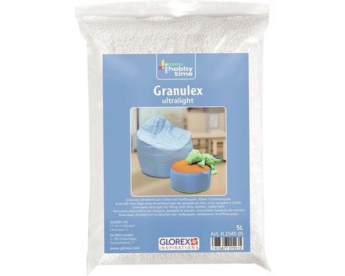 Matériau de remplissage Granulex ultralight 5 litres Paquet de granulés de rembourrage pour poupées et peluches