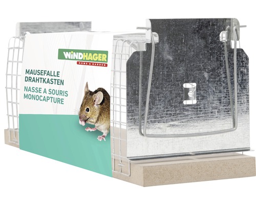 Mausefalle Drahtkasten Windhager 15 x 7 x 5 cm Lebendfalle wiederverwendbar Windhager Lebendfalle aus Draht für Mäuse