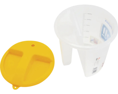 Kunststoffeimer mit gelbem Deckel für Farben und Lacke