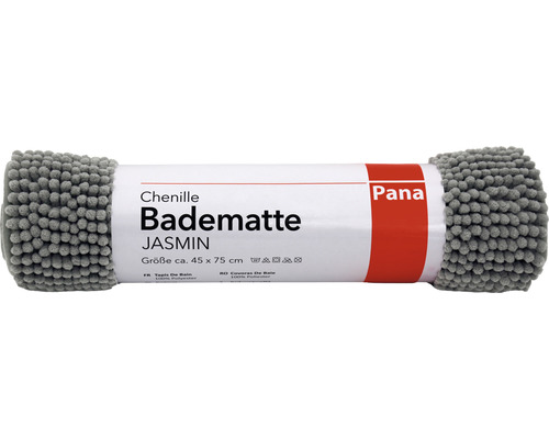 Graue Chenille Badematte, circa 45 x 75 cm