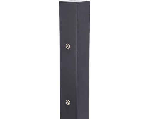 Anschlagpfosten ALBERTS Columbus zum Einbetonieren 6 x 6 x 240 cm schwarz Metallpfosten mit Schraubenlöchern