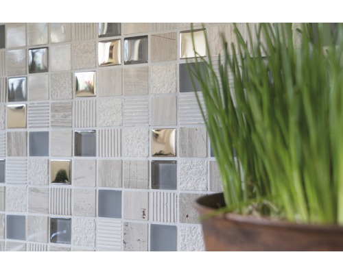 Carreaux de mosaïque carrés avec différentes textures de surface