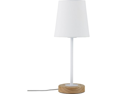Lampe de table Neordic Stellan 1 ampoule bois/blanc H 400 mm 796.36