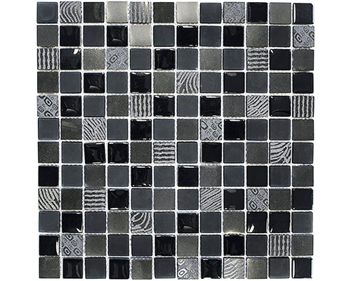 Mosaïque de verre XCM HQ29, MIX NOIR, 30x30 cm