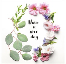 Blumenarrangement mit den Worten: Schönen Tag