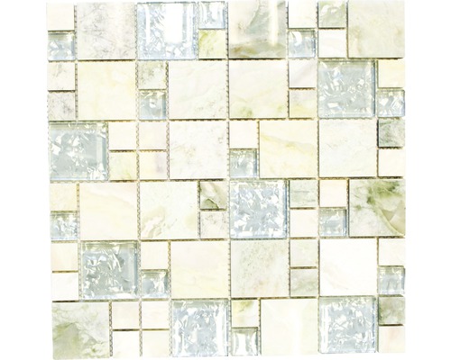 Glasmosaik XCM MC639 MIX MEHRFARBEN 30x30 cm Mosaikfliese aus Glas und Naturstein