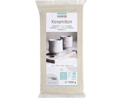 Pâte à modeler glaise Keramiton 1.0 kg blanc
