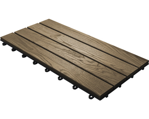 Dalle de terrasse en bois avec système de clips