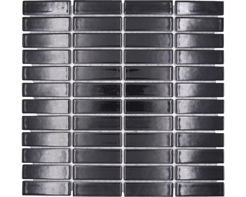 Mosaïque en céramique ST 350 30x31,5 cm noire Mosaïque en verre avec pierres rectangulaires