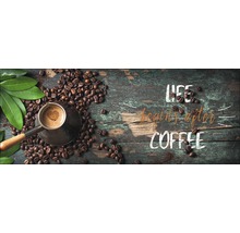 Glasbild Life & Coffee Creation 30x80 cm