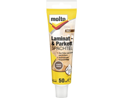 Spatule pour stratifié & parquet Molto marron 50 ml Mastic pour stratifié et parquet Molto, tube de 50 ml, réparation du bois