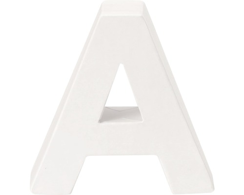 Lettre A carton 10x3.5 cm blanc