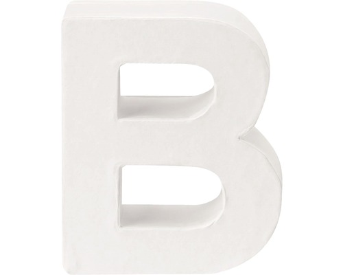 Buchstabe B Pappe 10x3.5 cm weiss