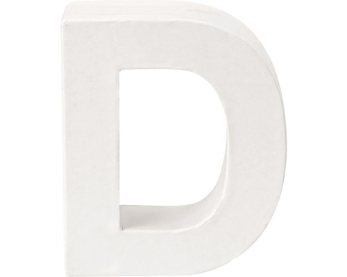 Lettre D carton 10x3.5 cm blanc
