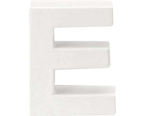 Lettre E carton 10x3.5 cm blanc
