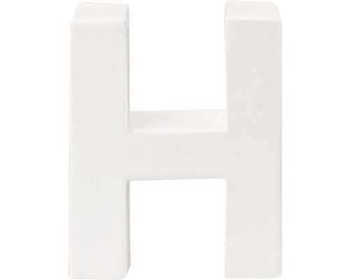 Lettre H carton 10x3.5 cm blanc