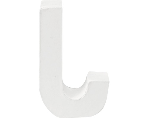 Lettre J carton 10x3.5 cm blanc