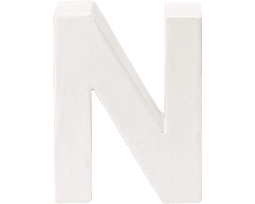 Lettre N carton 10x3.5 cm blanc