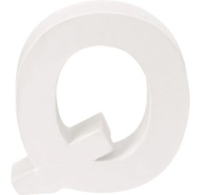 Lettre Q carton 10x3.5 cm blanc