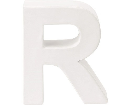 Lettre R carton 10x3.5 cm blanc