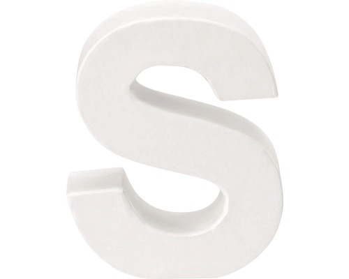 Lettre S carton 10x3.5 cm blanc