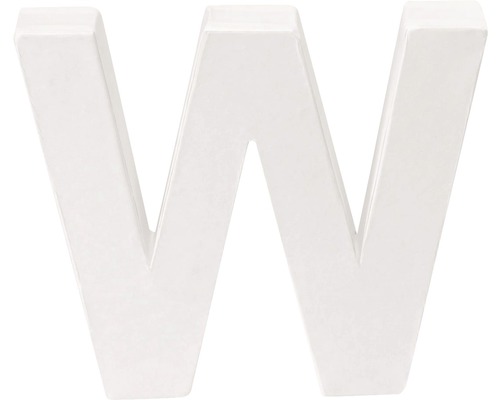 Lettre W carton 10x3.5 cm blanc