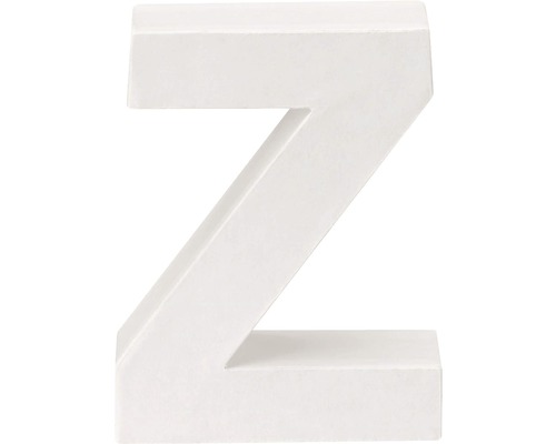 Buchstabe Z Pappe 10x3.5 cm weiss