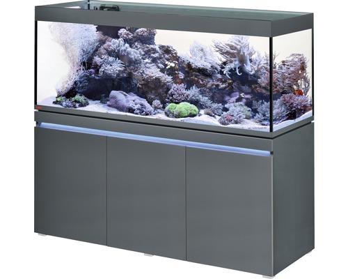 Aquariumkombination EHEIM incpiria 530 reef mit Förderpumpe und beleuchtbaren Unterschrank graphit