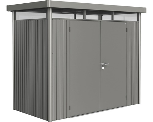 Abri de jardin biohort HighLine H1 porte à deux vantaux 257x137 cm gris quartz