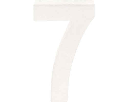 Chiffre 7 carton 10x3.5 cm blanc