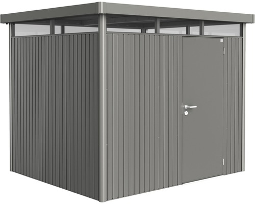 Abri de jardin biohort HighLine H3 porte standard 275 x 235 cm gris quartz-métallique