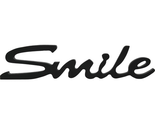 Schriftzug Smile schwarz 20x22 cm