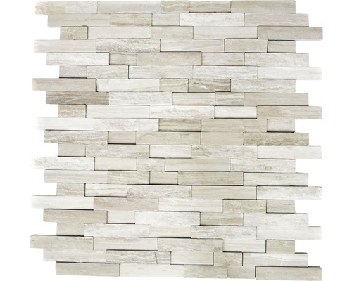 Natursteinmosaik XNC 3D20 MARMOR GRAU 31,5x30 cm Fliesenmosaik aus Naturstein