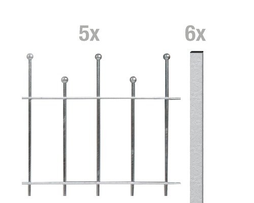 Zaun-Grundset ALBERTS Madrid zum Einbetonieren 10 x 0,5 m feuerverzinkt