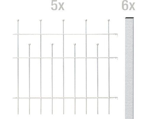Kit de base pour clôture ALBERTS Madrid à sceller dans le béton 10 x 0,75 m galvanisé à chaud