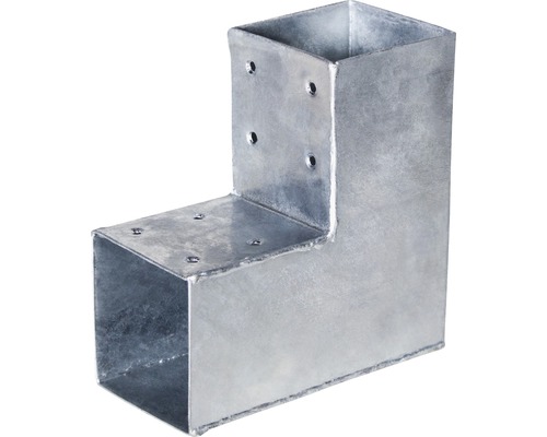 Connecteur enfichable Konsta TYPE L pour poteaux 9 x 9 cm galvanisé à chaud Connecteur d''angle métallique avec trous de forage