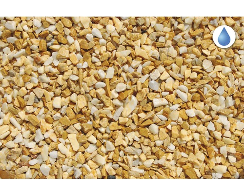 Gravier décoratif jaune et blanc en détail