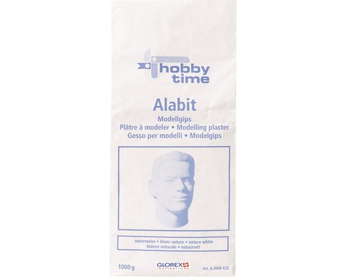 Alabit Modellgips Giessmasse weiss 1 kg Hobby Time Alabit Modellgips 1000 Gramm Packung