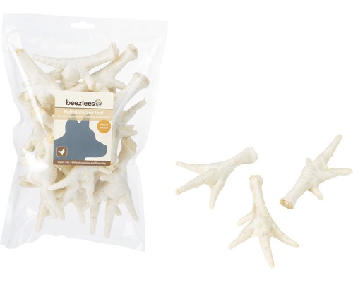 Pieds de poulet grillés beeztees 200 g friandises à mâcher