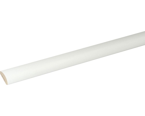 Baguette en quart-de-rond hêtre blanc laqué 18x18x2400 mm Baguette demi-ronde en bois