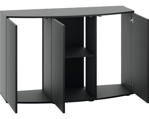 Meuble aquarium avec portes ouvertes et étagère