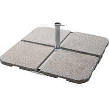 Quadratischer Sonnenschirmständer aus Granit mit Stahlrohr