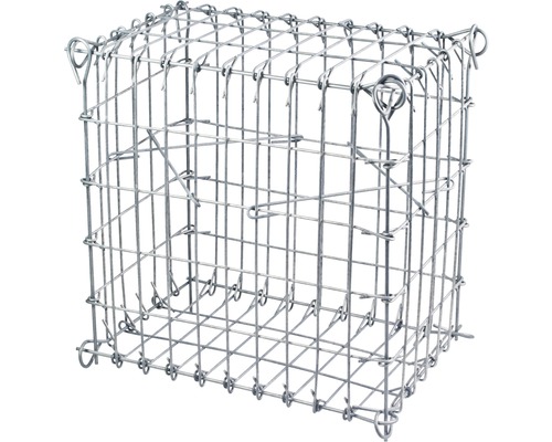 Gabion oeillets MW 5x10 cm L30xP30xH30cm Panier en treillis métallique à remplir de pierres